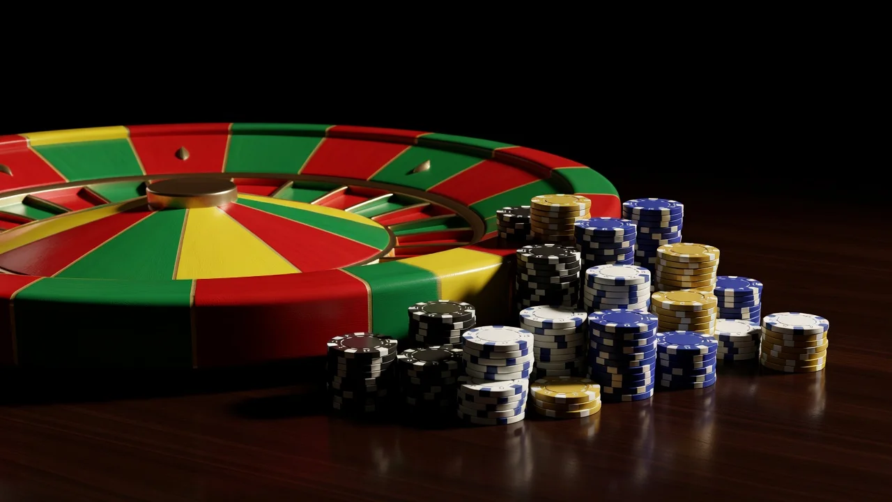 Live casino game show wheel and chips at Aphrodite Casino