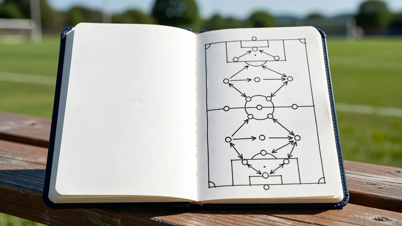 Blank captain notebook with formation doodles as simple shapes